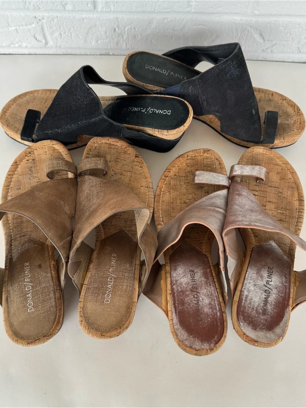 Metallic Donald Pliner Gyer Wedge Sandals Bundle Women's 8.5